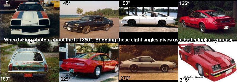 Use these primary angles when shooting your vehicle